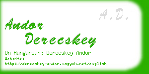 andor derecskey business card